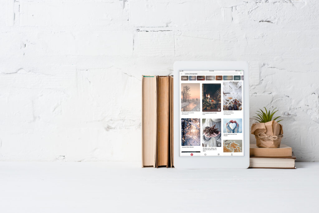 Pinterest search and books background