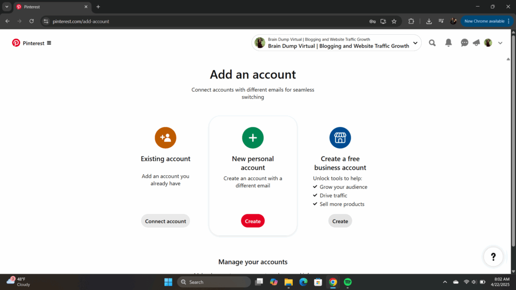 free business account set up