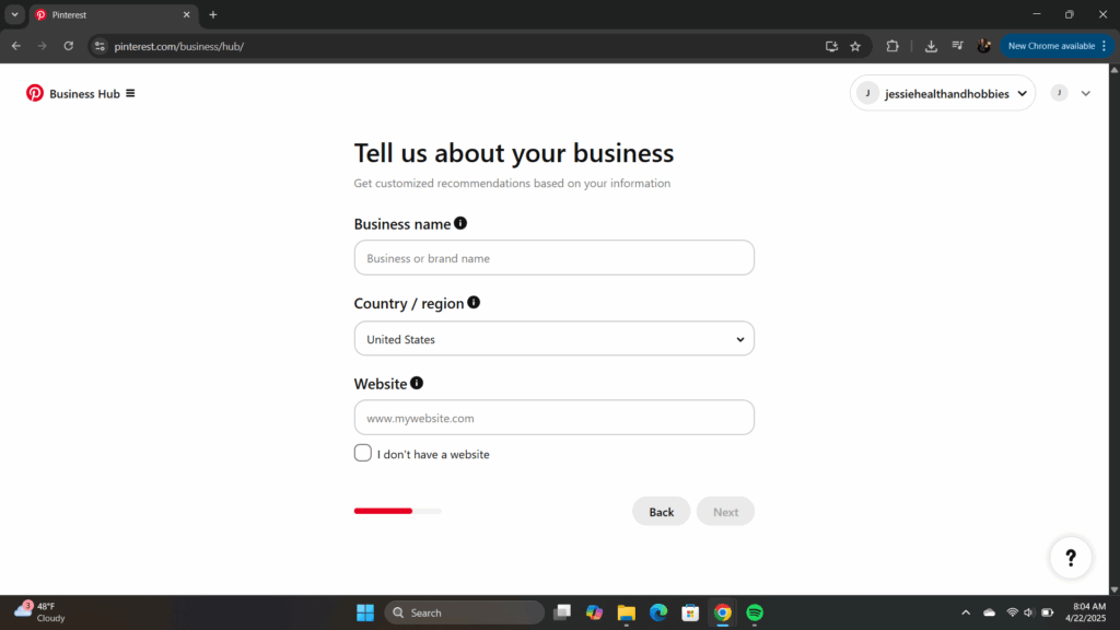 explain business on Pinterest