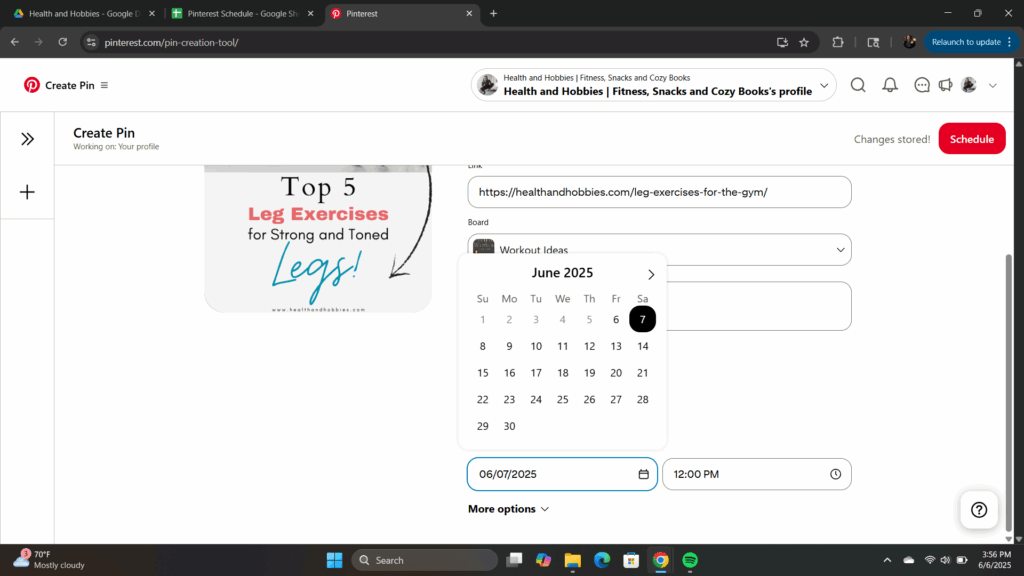 how to schedule pins on Pinterest
